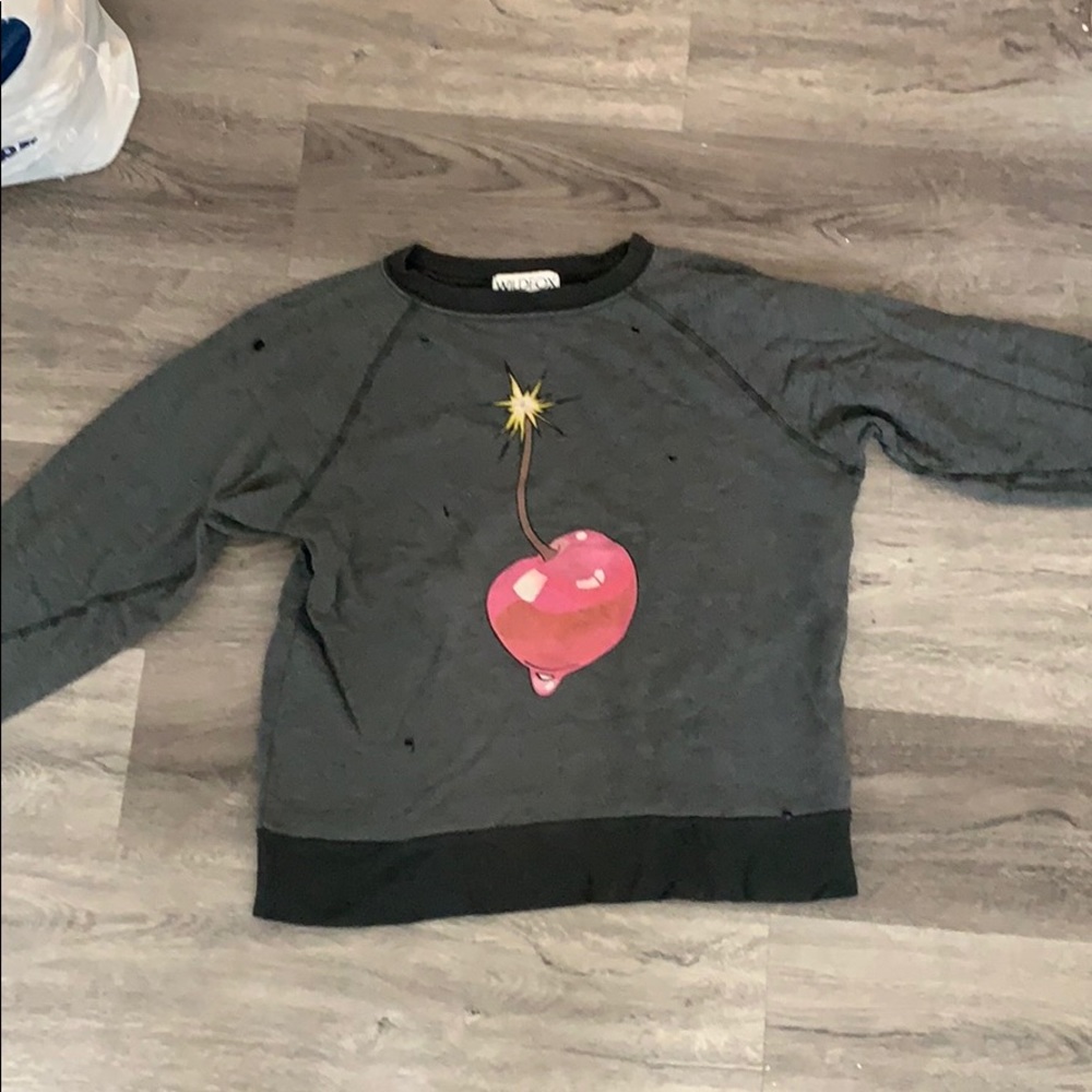 Wildfox Cherry Bomb Sweatshirt, distressed